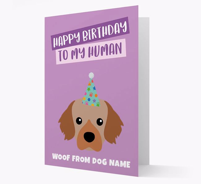 Personalised 'Happy Birthday To My Human' Card with {breedCommonName} Icon